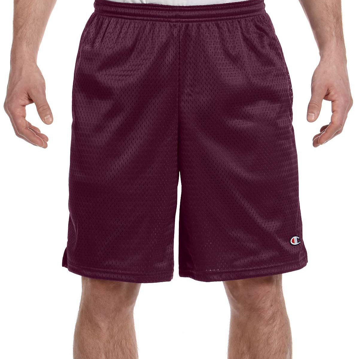 Champion mens81622Long Mesh Short with Pockets Short - Red - Medium