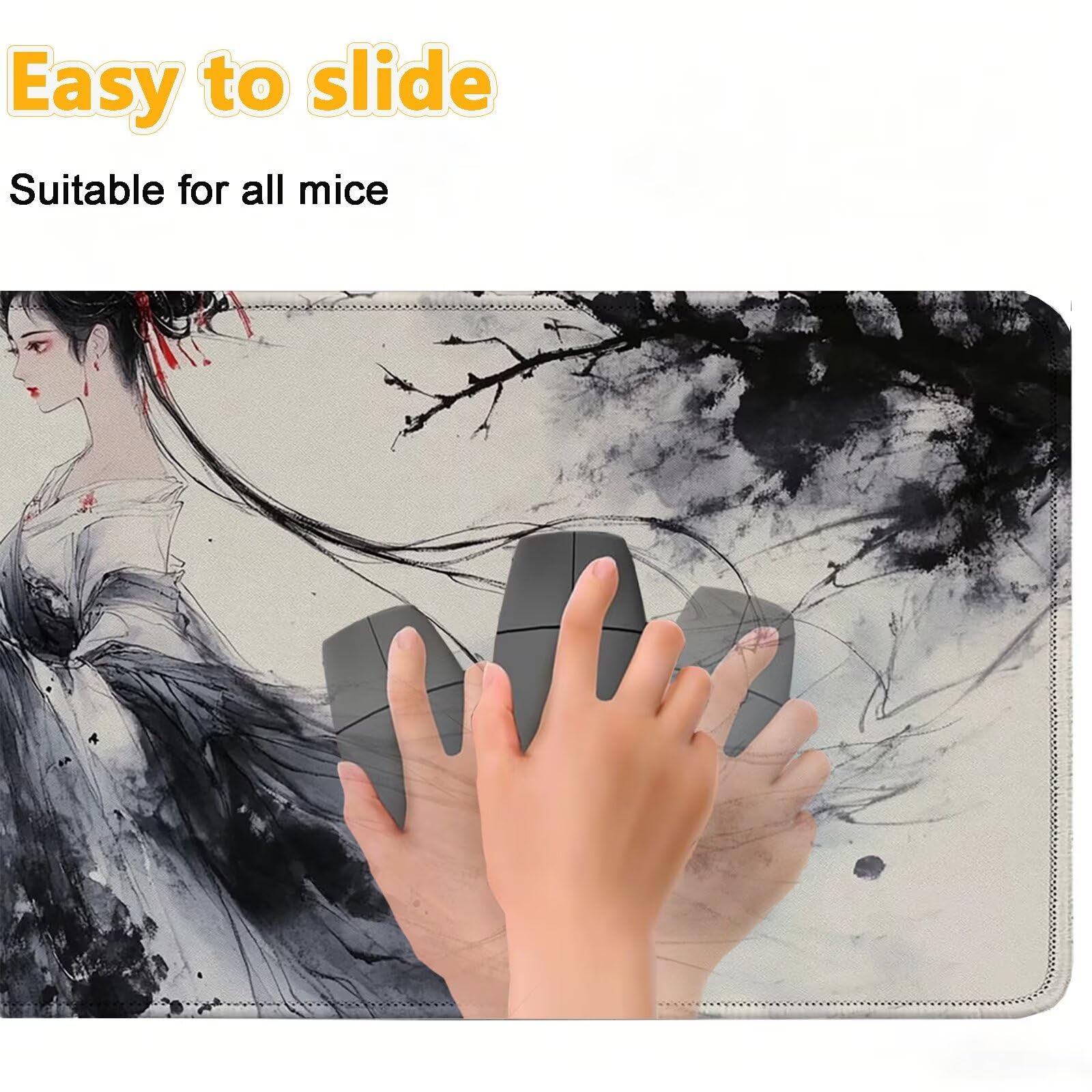 Tappetino Mouse 900x450mm | Superficie Ultra-Liscia | Crema 0-z574