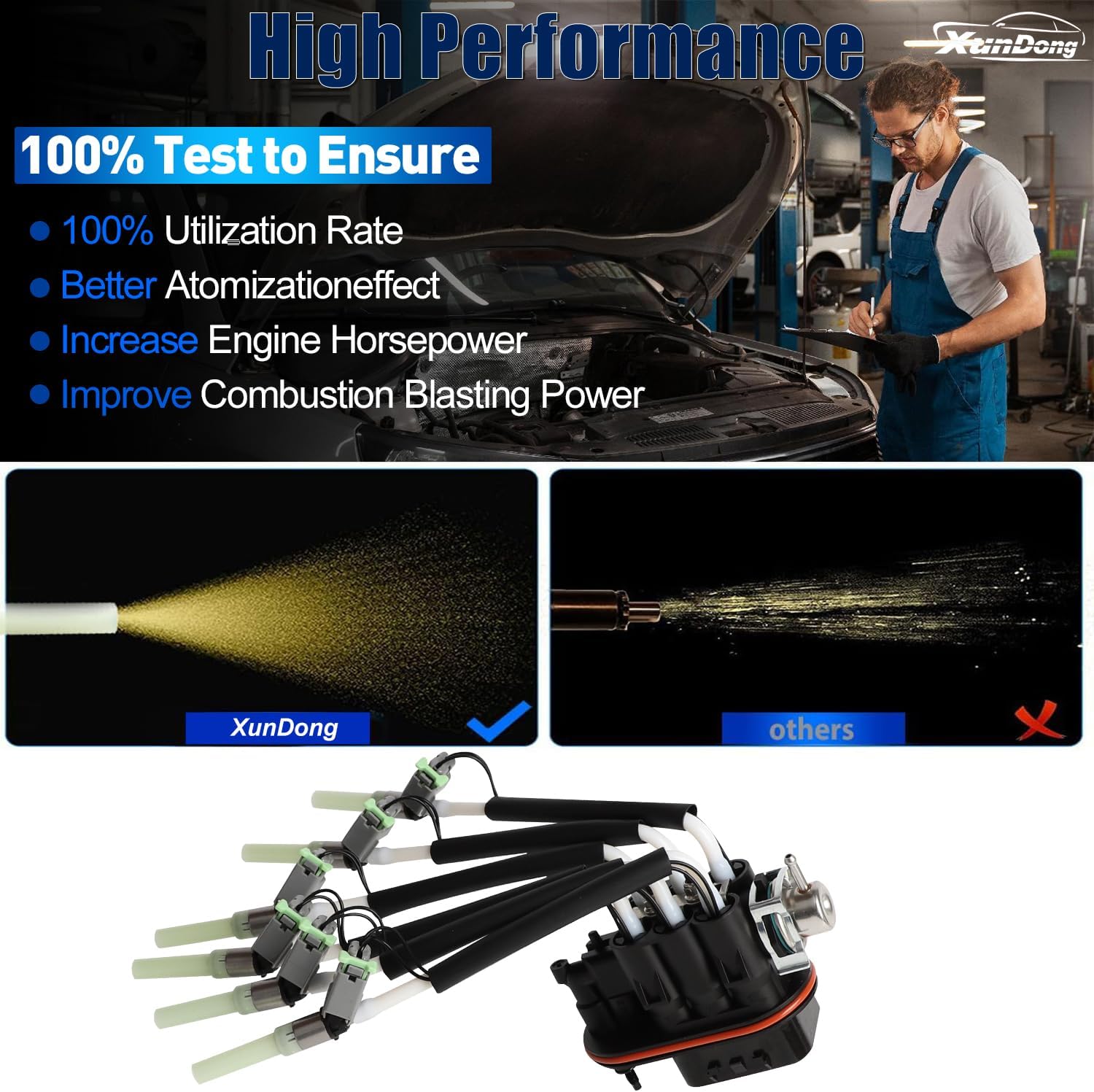 FJ503 Fuel Injector Compatible with Blazer S10 Express Silvera-do Astro Jimmy 1500 C1500 K1500 Safari Spider Fuel Injector 4.3 V6 Vortec OE# 12568332 19210688 17113673 800-1512N FJ10565