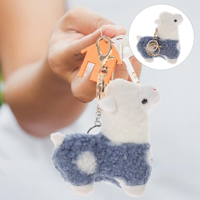 Foto 2 de 8 de Theaque Llavero de alpaca con llama de felpa, colgante colgante de bolsa de animales de peluche