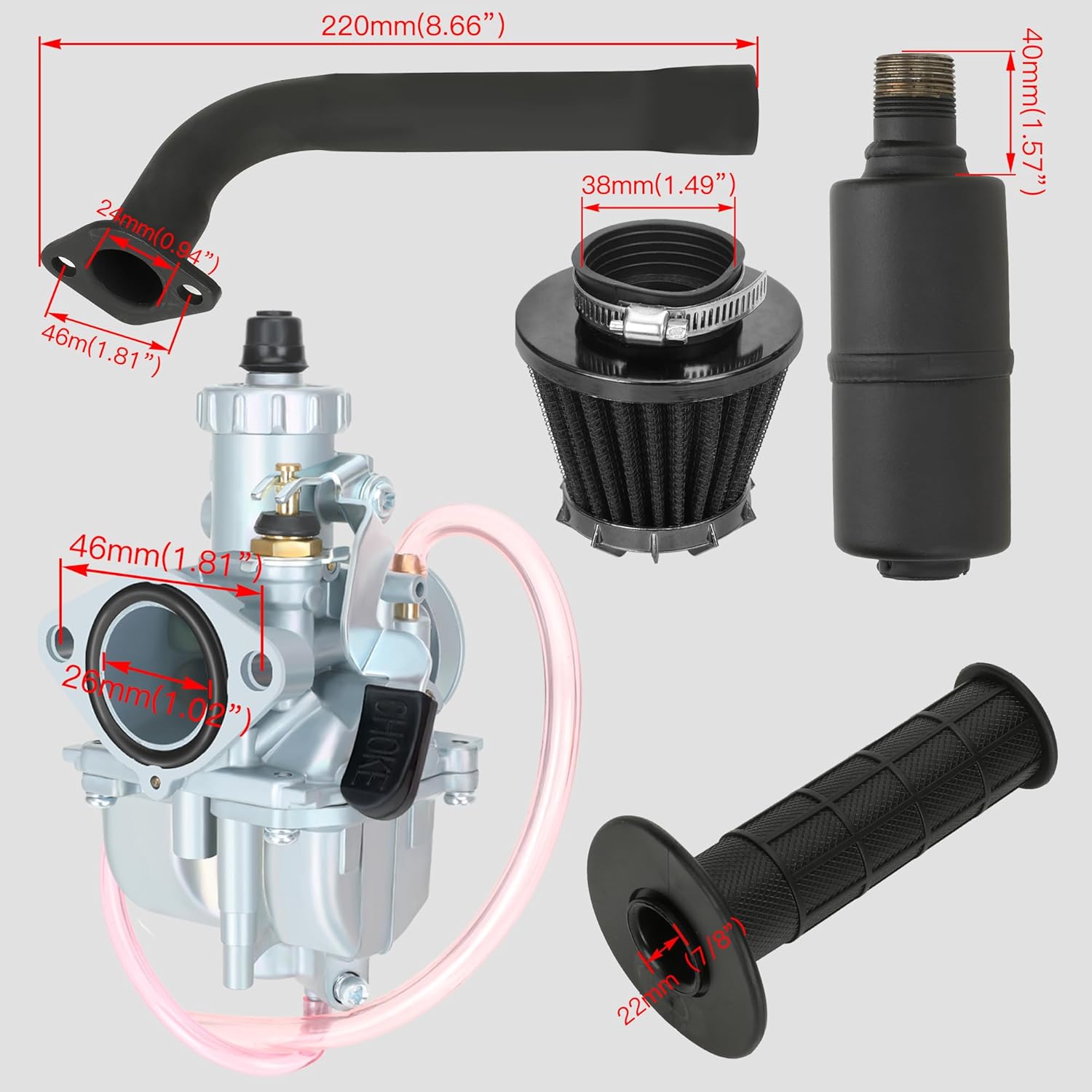 Hawk Motorcycle 250cc Mini Bike Parts YOXUFA VM22 Carburetor