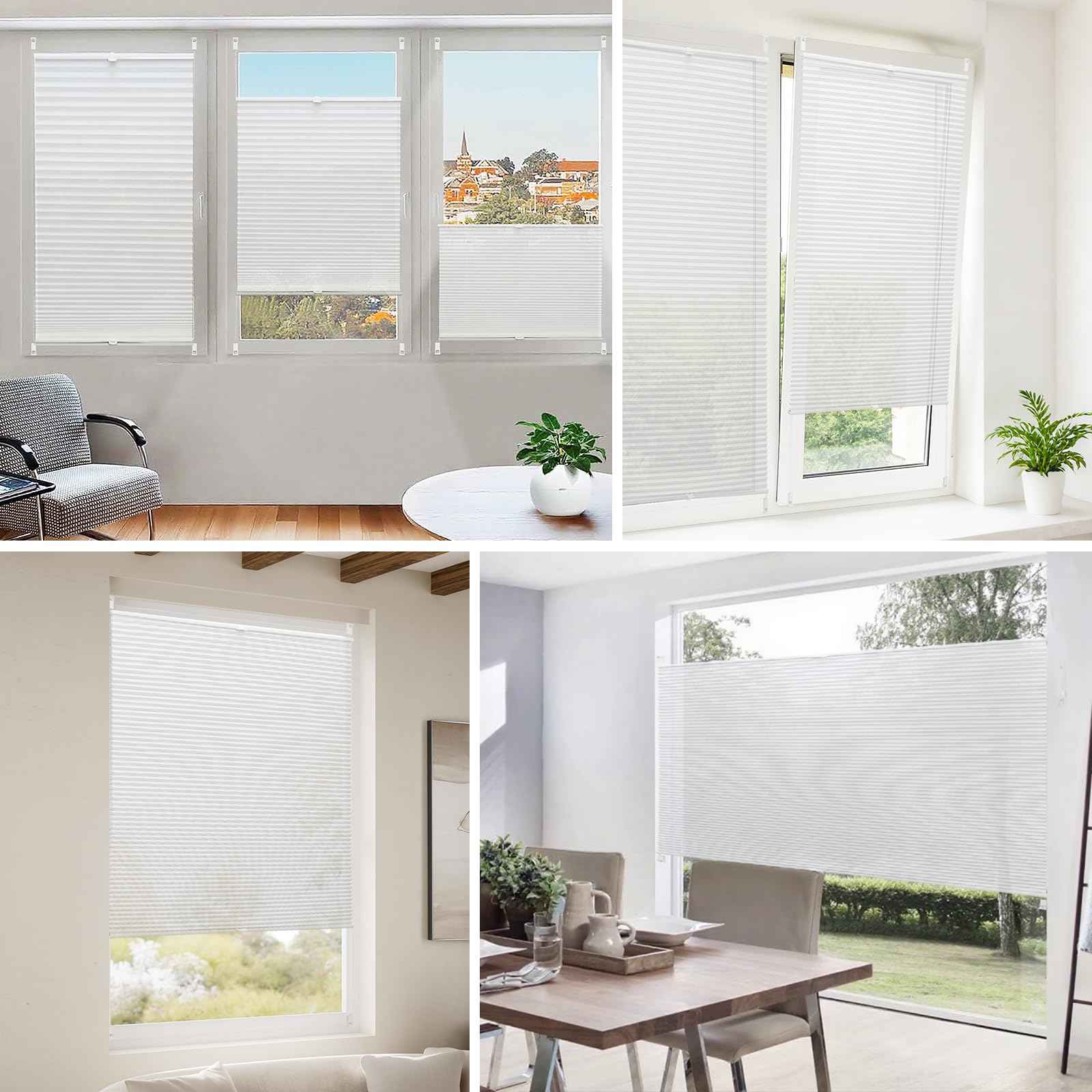 Sekey Plissees für Fenster ohne Bohren Blickdicht Plissee Klemmfix Nahtlos Elegant Halb-Wabenplissee – Bild 7