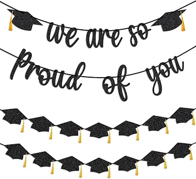 Graduation Banner 2026 Graduation Decorations, Pre-Strung We Are So Proud of You Banner with Tassels, College Graduation Decorations, Class of 2026 Grad Party Decor for High School