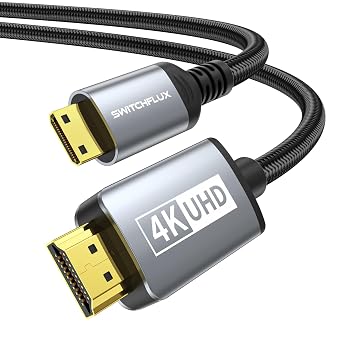 Mini HDMI to HDMI Cable 6FT, 4K 60Hz High Speed HDMI 2.0 Cord [Aluminum Shell, Nylon Braided] for Camera, Camcorder, Tablet, Laptop, Graphics/Video Card, Raspberry Pi Zero