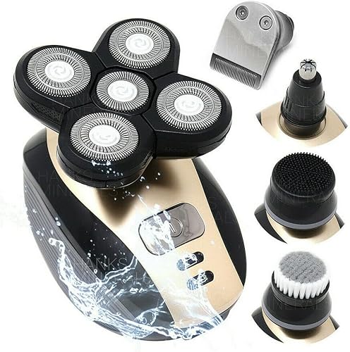 Hombres Mujeres Afeitadora Eléctrica Afeitadora Barba Trimmer Cabello Afeitado 4D Rotary Inalámbrico USB
