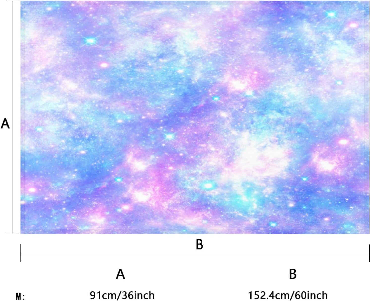 2 x 3 feet Glitter Color Galaxy Super Soft Area Rug for Kids Baby Nursery, Nursery Decor Throw Rugs for Bedroom, Kids Room, Non-Slip Non-Shedding Print Floor Carpet