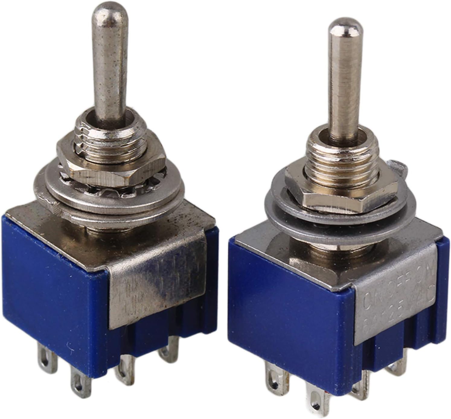 Produktbild von Coolty Schalter-Set – 10x Mini-Kippschalter ON-ON 6A/125V + 20x Druckschalter (rot/grün) 1A/250V, 2-Pin, Für DIY-Elektronik & Kleine Projekte