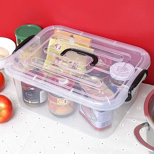 Miniatura 5 de Contenedor de almacenamiento transparente de 8 cuartos con asa, 2 paquetes