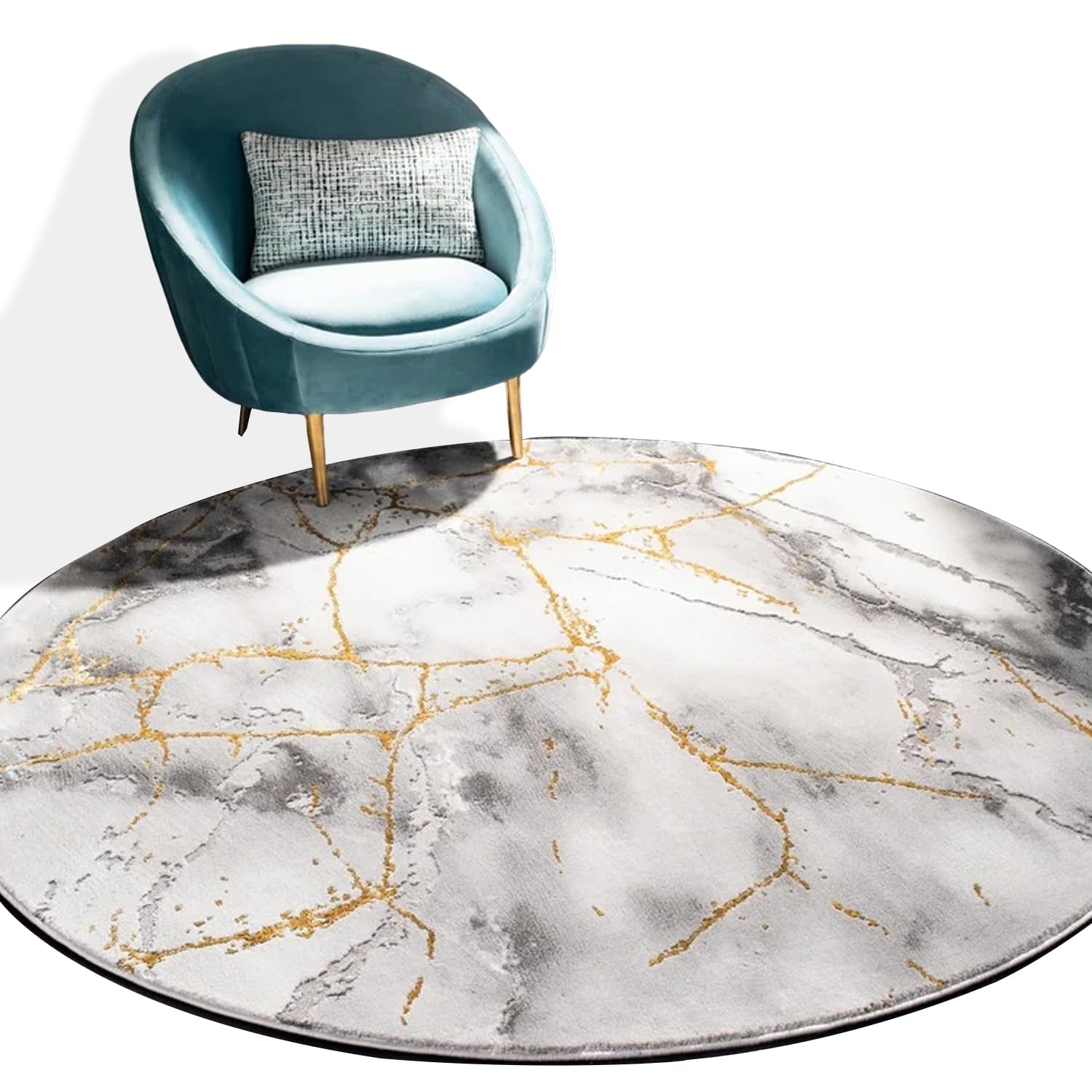 Tapis rond poils courts cuisine bureau 100 cm