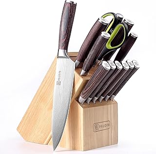 Sponsored Ad - PAUDIN Kitchen Knife Block Set, 14 Pieces Knife Sets for Kitchen with Block, High Carbon German Stainless S...