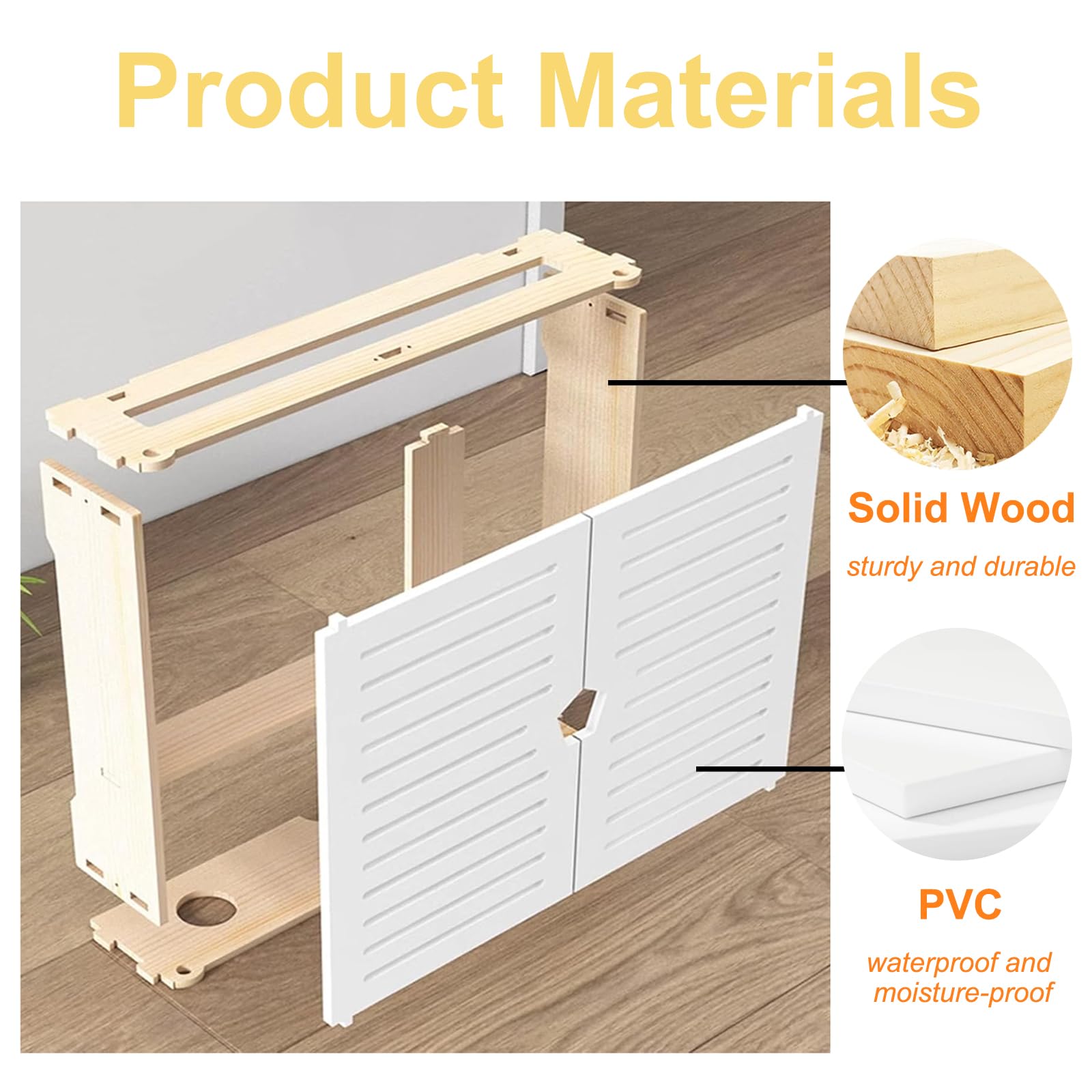 Porta Modem da Parete, Scatola di Immagazzinaggio per Router WiFi, Cavi, Prese, Mensola per Router WiFi da Parete - Doppia Porta, Legno Organizer Cavi per Casa e Ufficio(40×30cm,Double Layer)