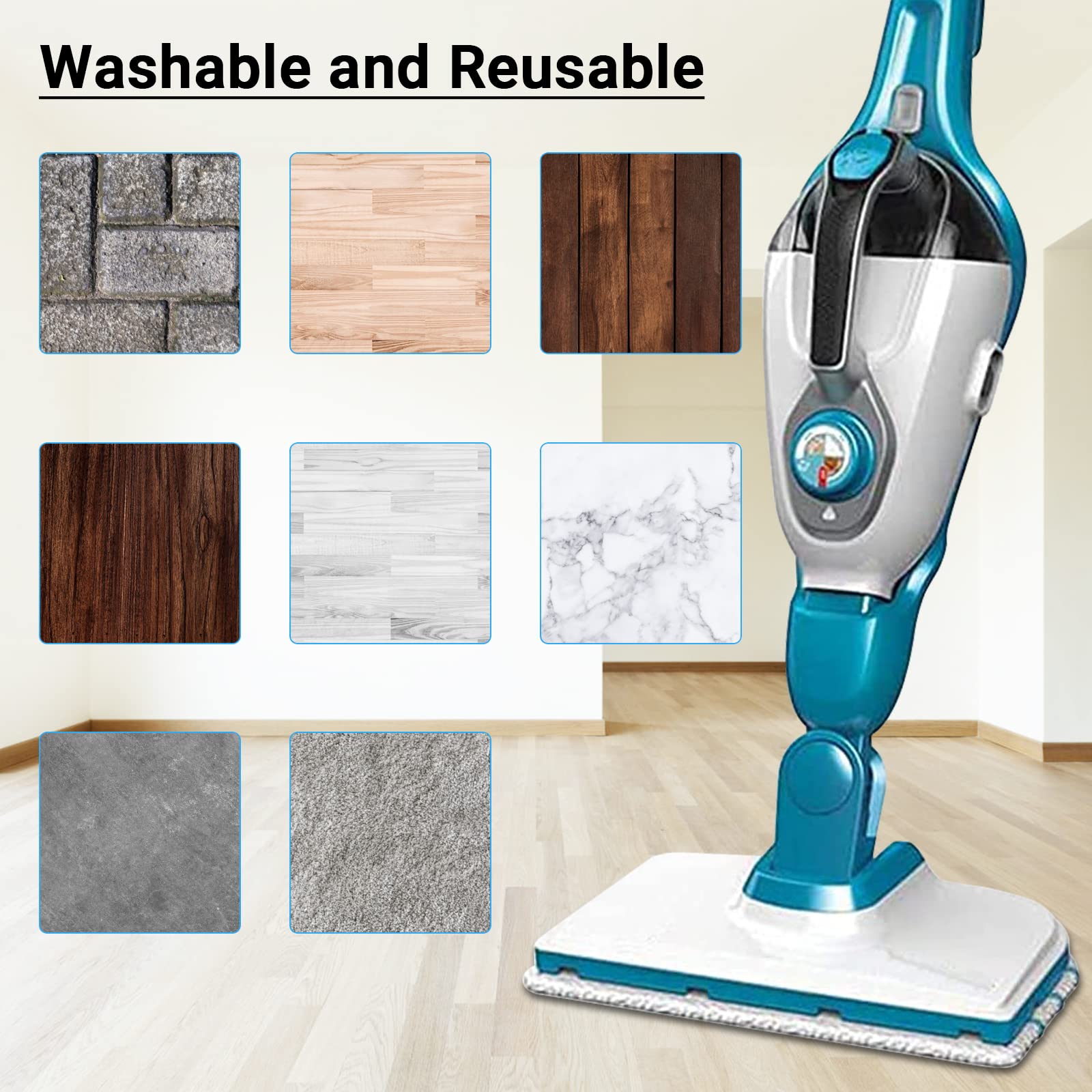 Lingettes Microfibre Rechange Pour Balai Vapeur Black+Decker - Lot De 4, Lavables, Compatibles FSM1500, FSM1600, Etc.