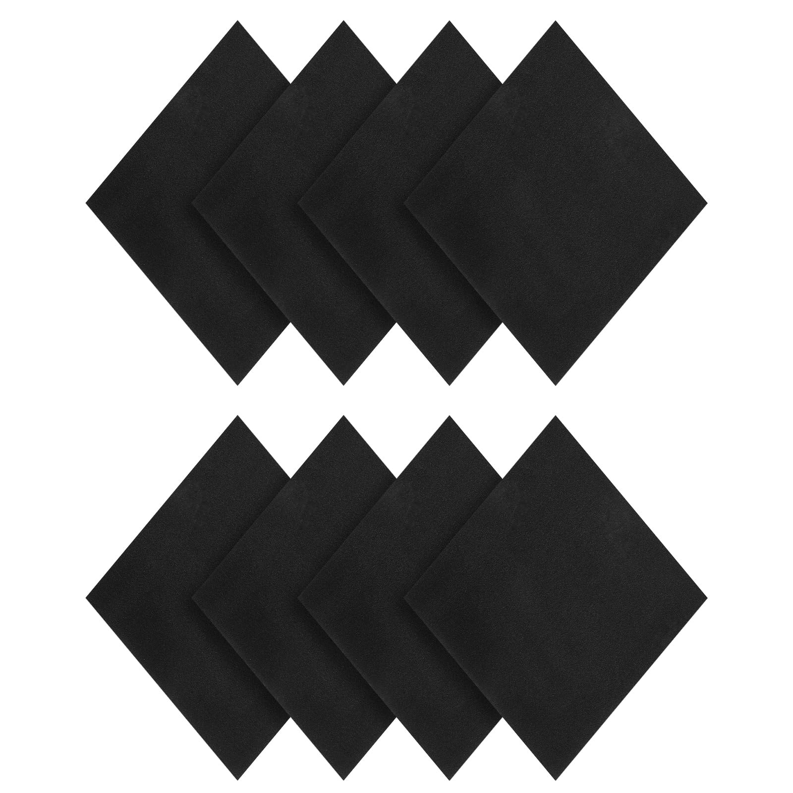 PATIKIL Adhesive Foam Padding, 8pcs 100 x 100 x 1.5mm Closed Cell Foam Sheet Neoprene Rubber Self Stick Anti-Slip Pads for Furniture Cars Speakers Keyboards Door Frame Gaps, Black