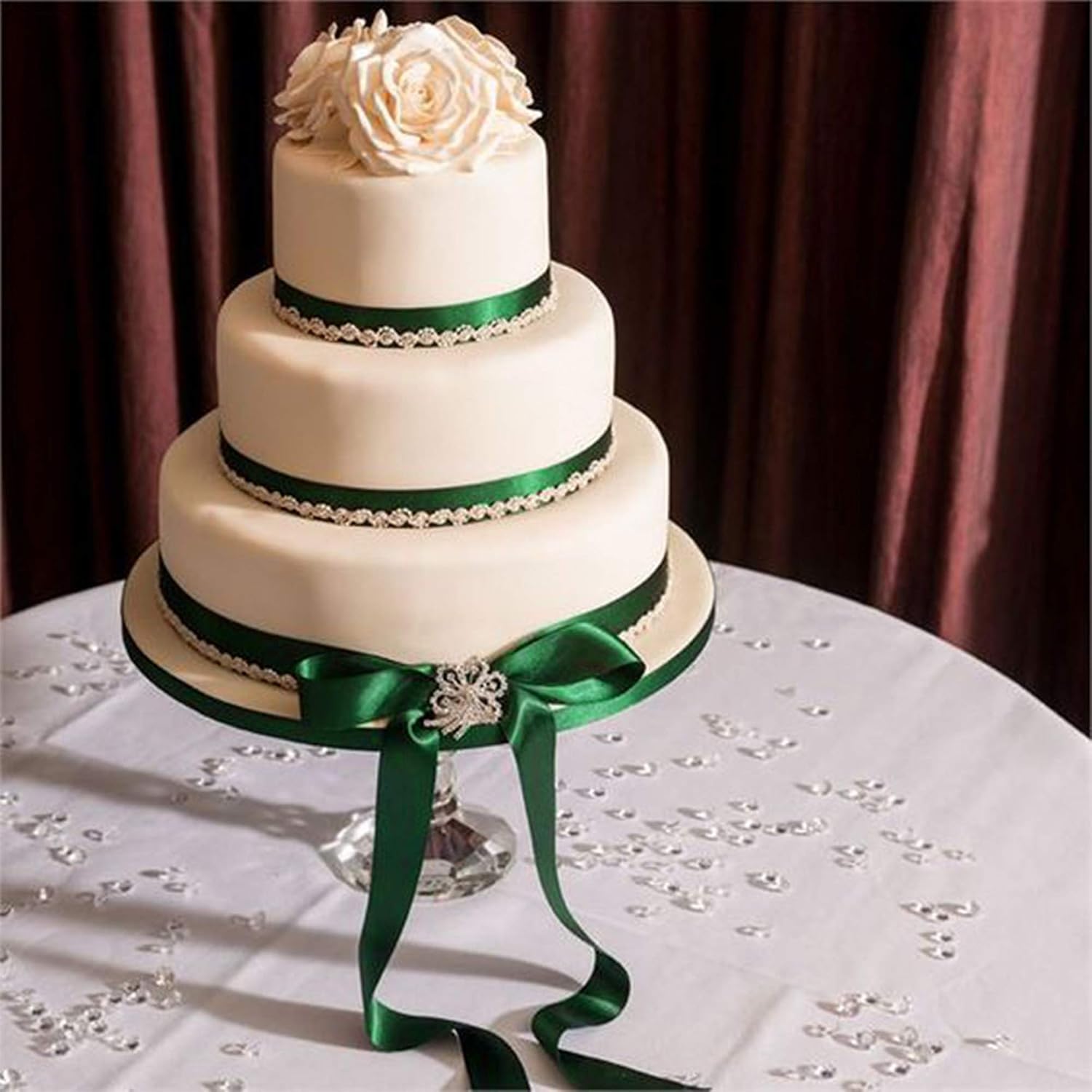 VATIN 10mm Double Faced Forest Green Polyester Satin Ribbon - Image 5