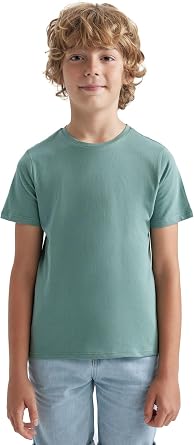 DeFacto Erkek  ocuk Regular Fit K sa Kollu Ti rt, Siyah, 4/5 Ya