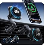 ESR OmniLock Qi2.2 25W MagSafe Chargeur de montage de voiture CryoBoost, Refroidissement du téléphone sans fil MagSafe Chargeur de voiture, 360° Rotationnable, Air Chargeur magnétique de voiture pour iPhone 17/16 avec iOS 26, Galaxy S26