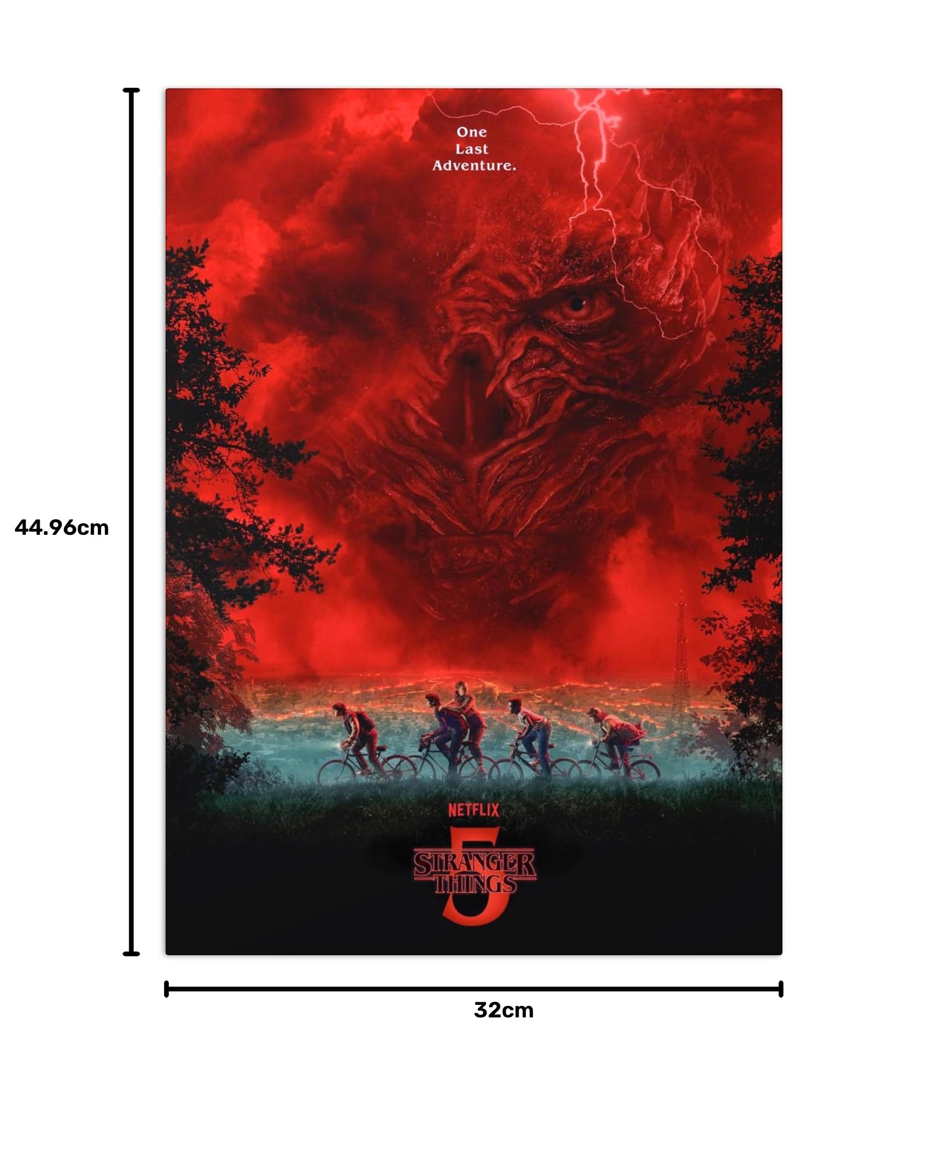 Displate Metallposter Stranger Things 5 Plakat - The last adventure - Wandbilder Spielzimmer Bilder Deko Schlafzimmer - Geschenk - Wanddeko Metall Poster 32 cm x 45 cm