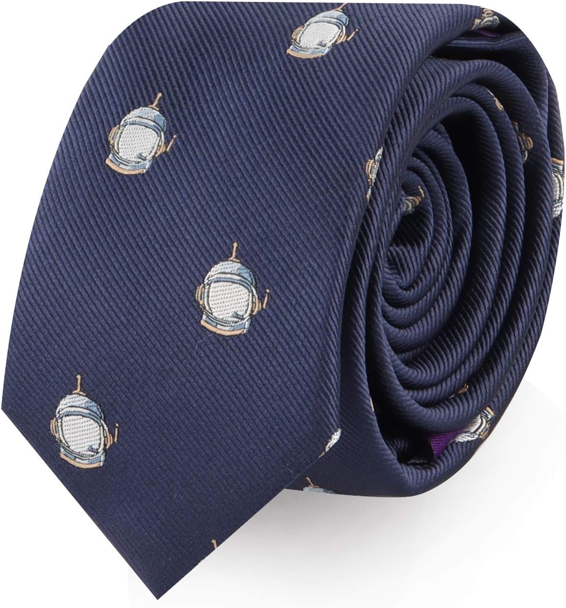 AUSCUFFLINKS Space Helmet Neckties for Men | Woven Skinny Neck Ties | Birthday Present for Work Colleague Guys Dad | (SPACE HELMET)