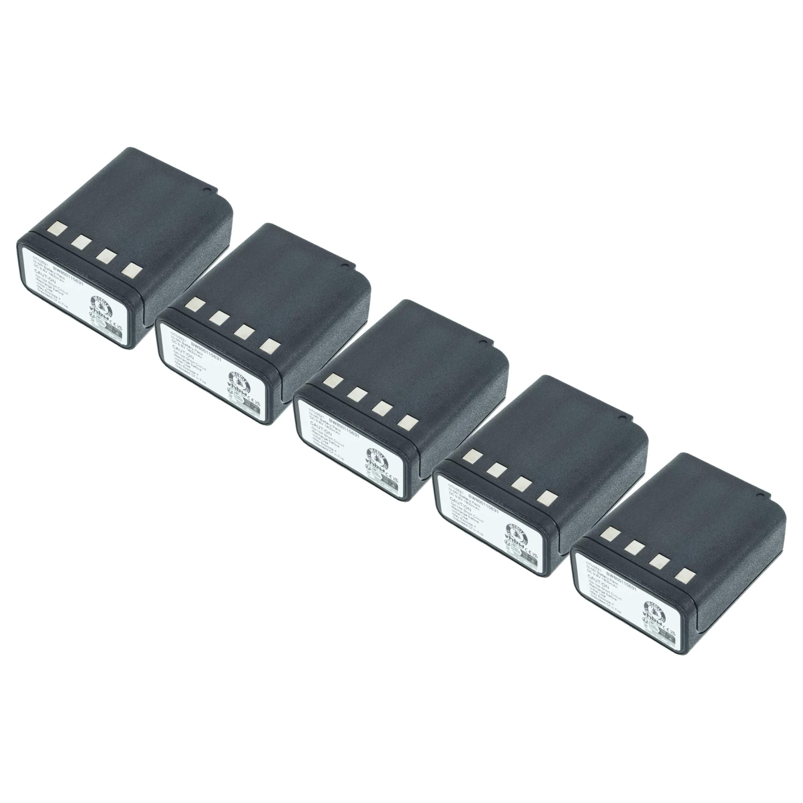 vhbw 5x bateria kompatybilna z Bullard BST, BSX Radio (1800 mAh, 9,6 V, NiMH)