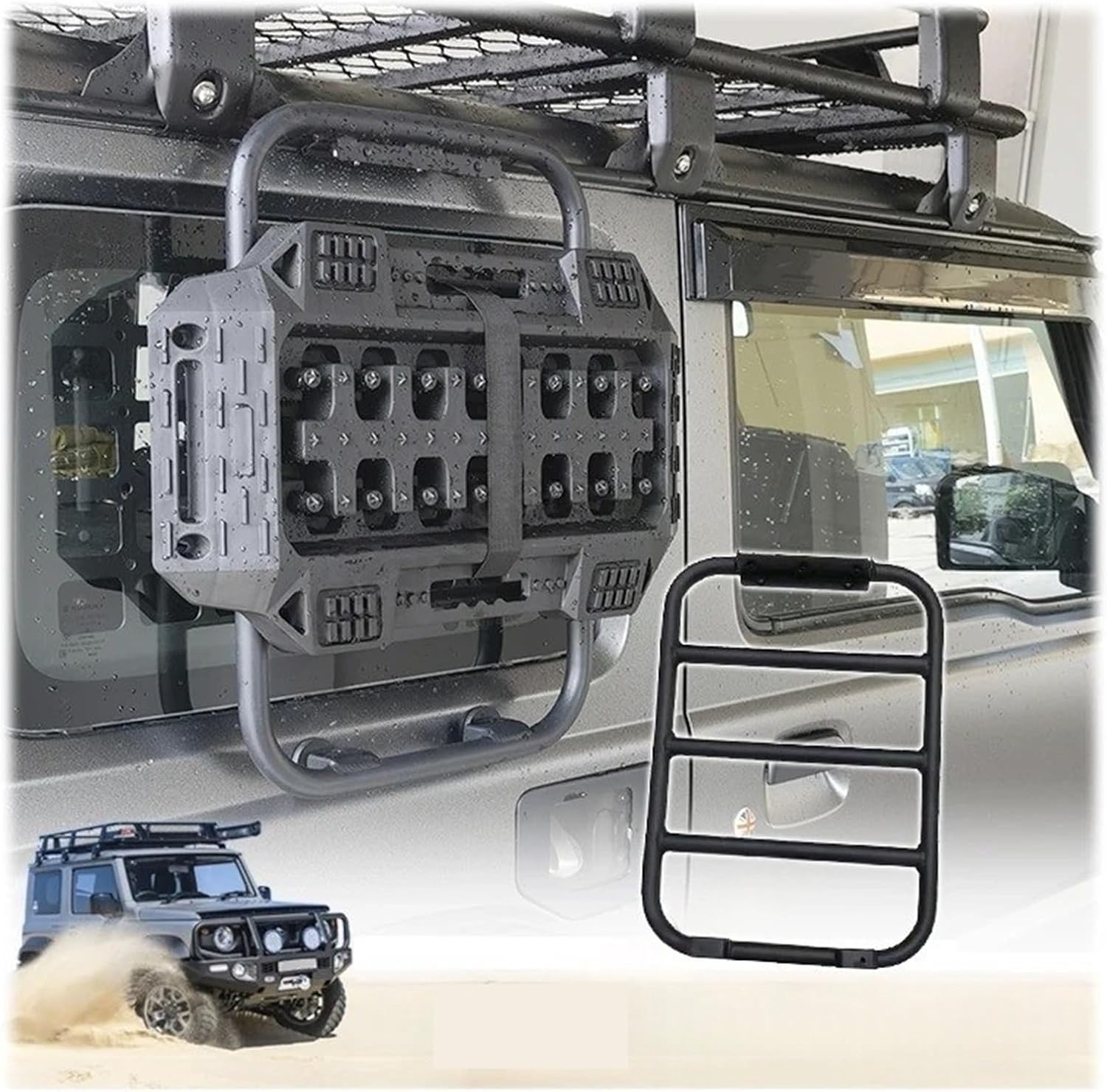XL Jimny Window Ladder Compatible For Suzuki Jimny JB64 JC74 JB74 2019 2025 Car Rear Window Extension Climbing Ladder Protective Frames(5 door)