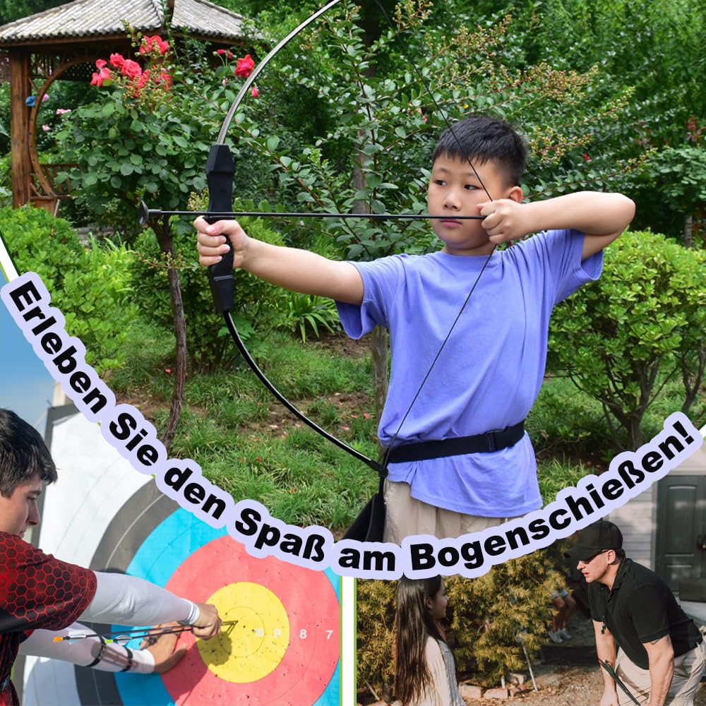 Bogen und Pfeil für Erwachsene, Bogenschießen Set für Anfänger, Jugend Bogenschießen Bogen Sets mit Köcher und Pfeil Ziel für Hinterhof Bogenschießen Ziel Praxis und Erholung