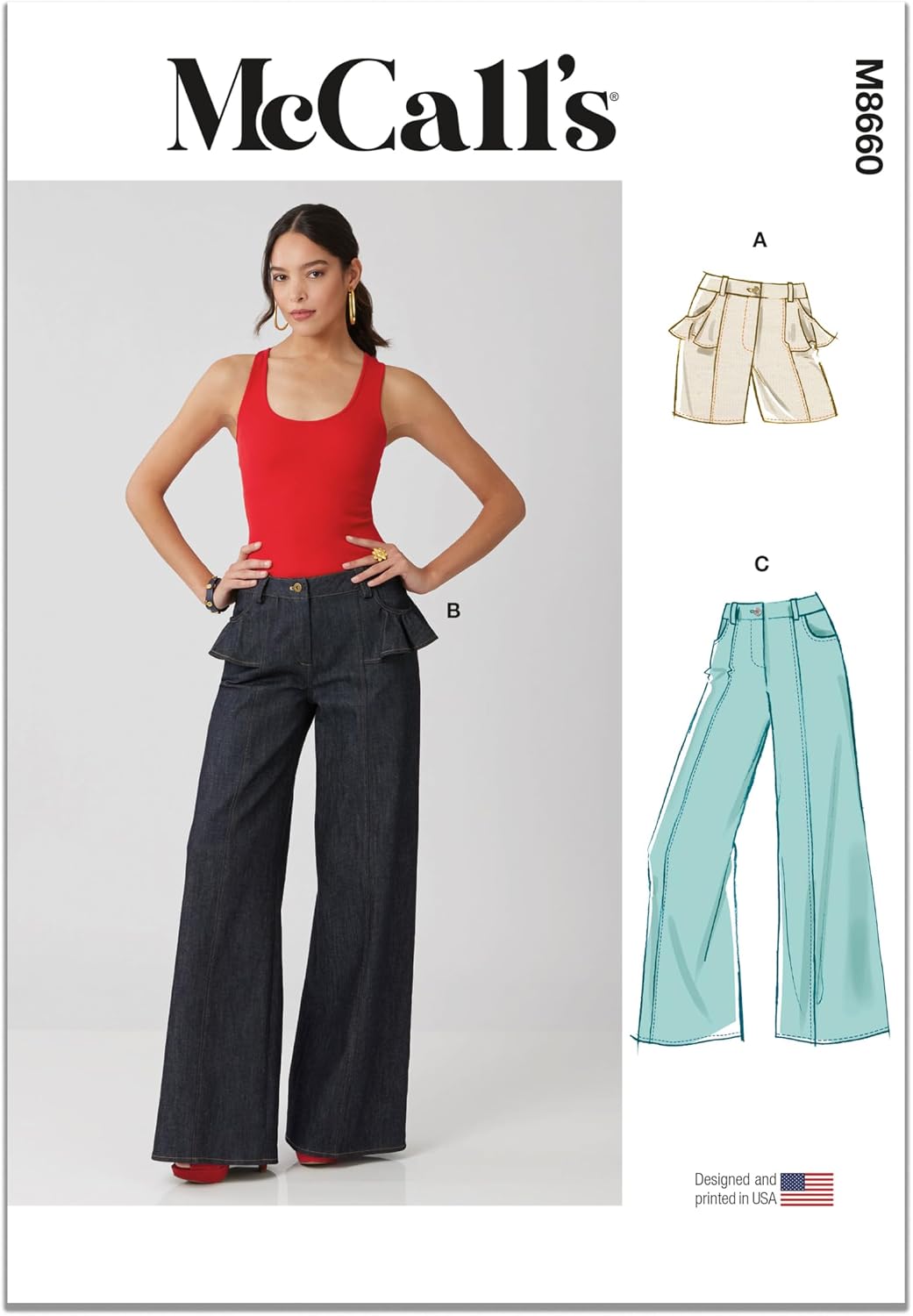 McCall's M8660 Sewing Pattern for Misses' Shorts and Jeans