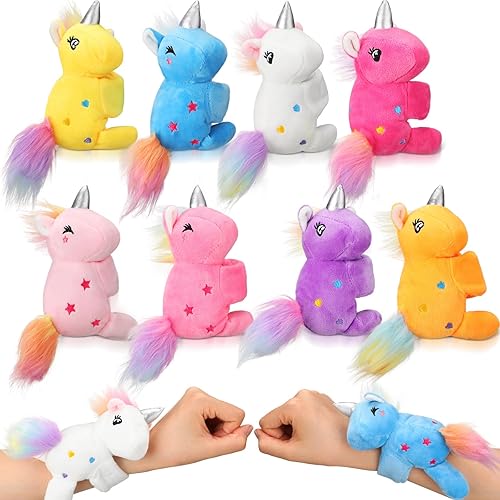 Vista 19 de Liliful Paquete de 8 pulseras de peluche para niños, diseño de gato de peluche, operación de Navidad, muñeca de 8 pulgadas, linda pulsera a presión