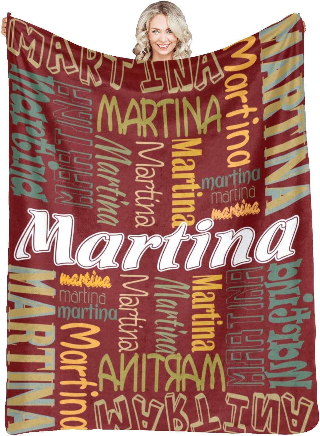 Custom Blanket Personalized Name Blanket Super Soft Flannel Blanket Throws Custom Name Blankets for Adults Kids Birthday Chirstmas(Light Purple,60x80)