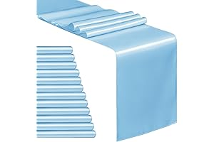 Enlivening Blue Satin Table Runner Set for All Your Celebrations (12-Pack)