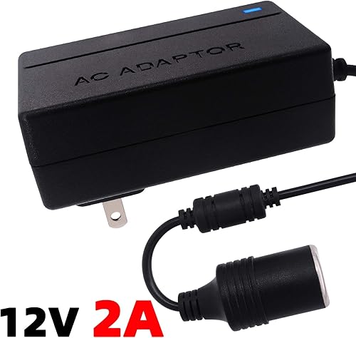 Miniatura 5 de Convertidor de energía de 110 V CA a CC 12 V 2 A - Enchufe de pared de CA de 100 V-250 V CA a 12 V CC para encendedor de cigarrillos de coche