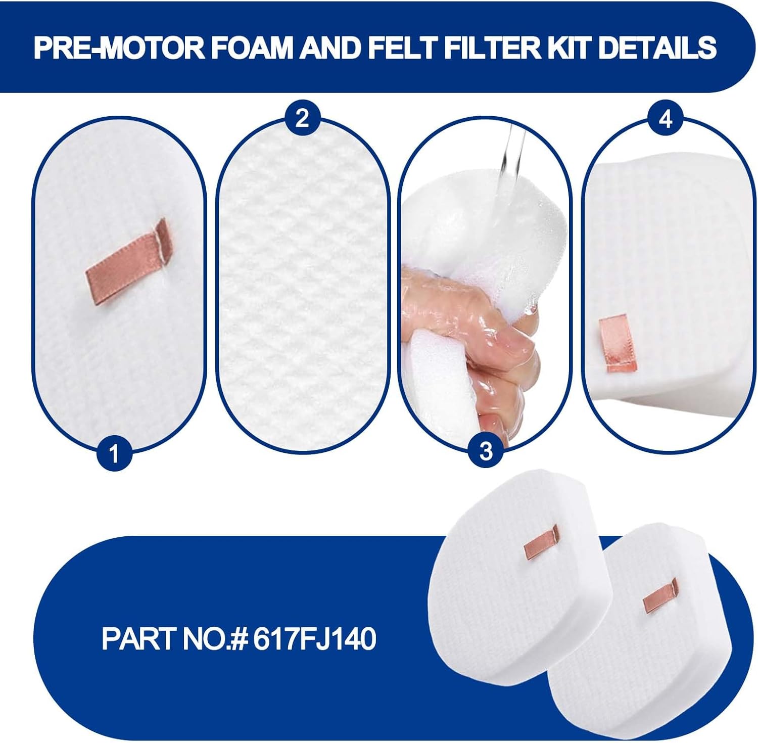 IZ376H Replacement Filter for Shark IZ362H IZ377H IZ362H IZ382H IZ163H Rocket Pet PRO Cordless Stick Vacuum - Part XHF161H & 617FJ140