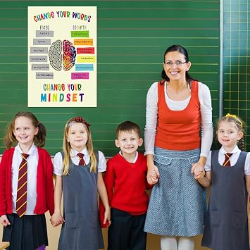 FaCraft Growth Mindset Posters - 12 x 18 Growth Mindset Positive Sayings