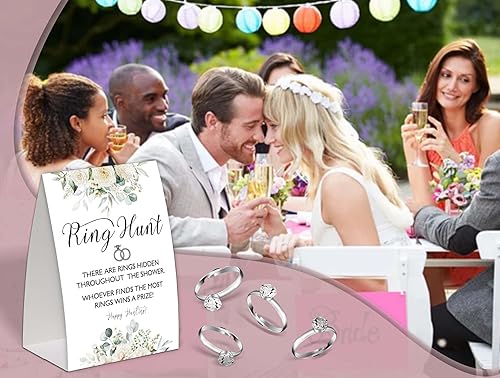 Miniatura 4 de Juegos de búsqueda de anillos para despedida de soltera, decoraciones de despedida de soltera de rosas blancas, popular juego de despedida de