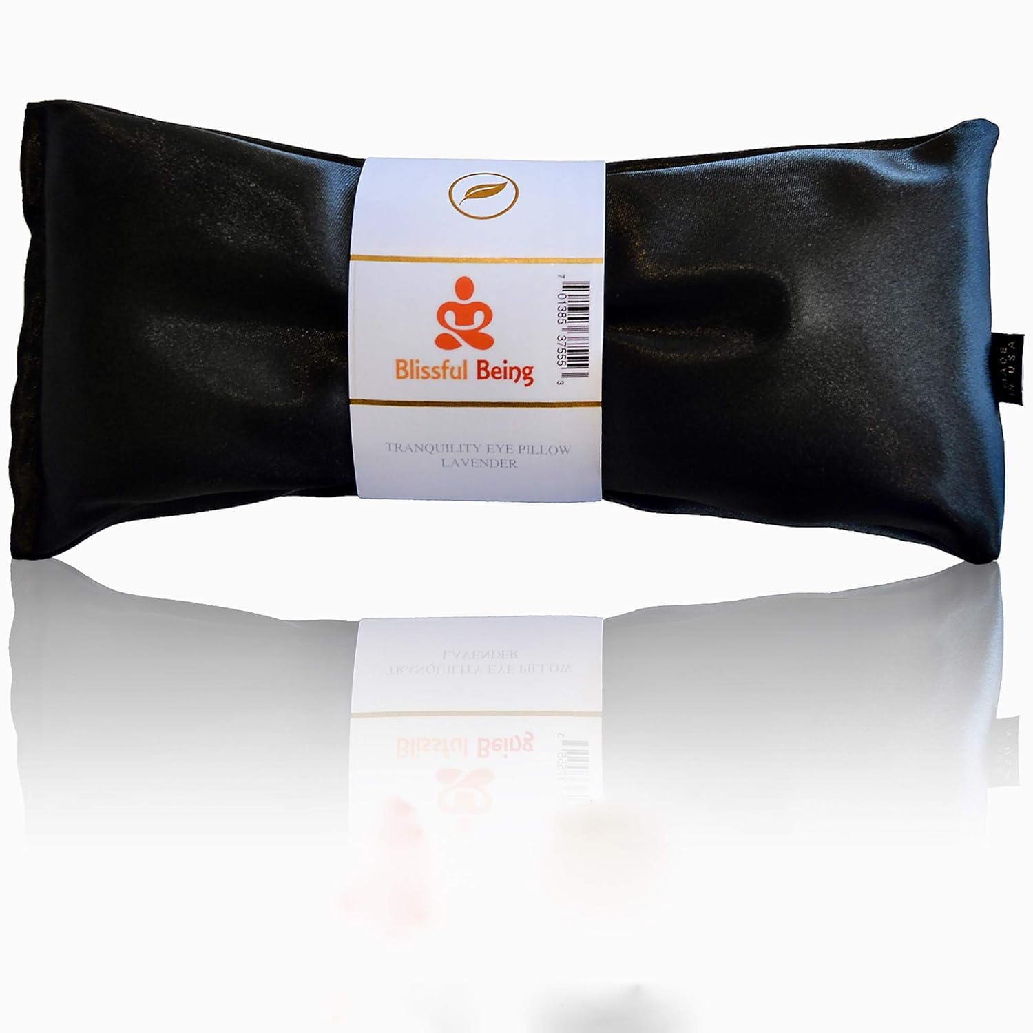 Lavender Eye Pillow - Hot or Cold Weighted Satin Eye Mask perfect for Sleeping, Yoga, Meditation - Gifts for Women, Birthday, Teachers - Natural Herbal Relaxation (Onyx)