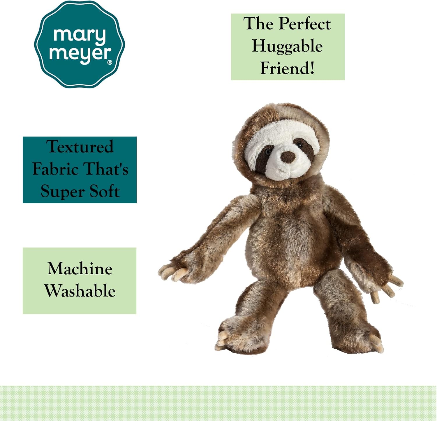 Mary Meyer FabFuzz Slowmo Sloth Soft Toy Friend, 13 inches