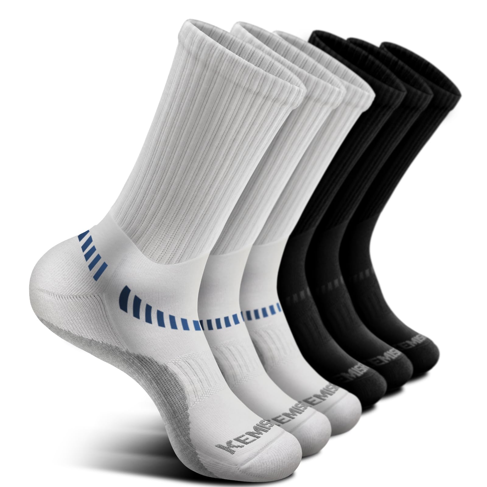 BULLIANT Calcetines Hombre 6 Pares, Calcetines Antiampollas Deporte Compresivos Senderismo Medias Futbol,Transpirable con Suela Totalmente Acolchada