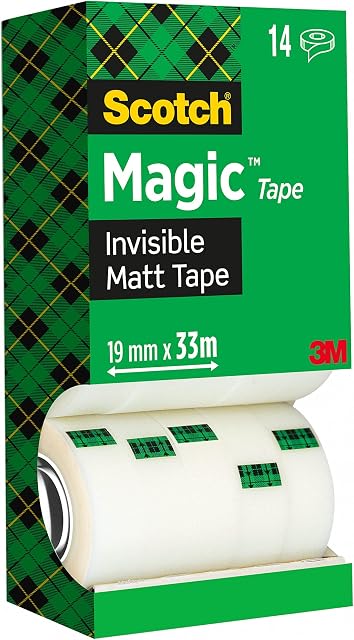 Scotch Magic Invisible Tape - 14 Rolls, 19 mm x 33 m - General Purpose Sticky Tape for Document Repair, Labelling & Sealing