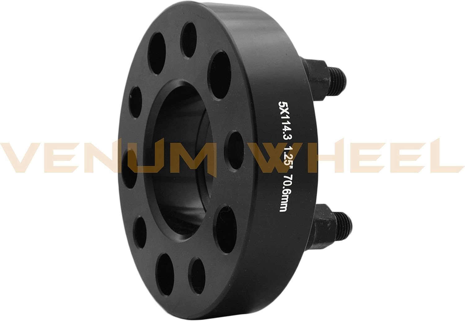 4 Pc Staggered Set 1.25" & 1.5" Black Hub Centric Adapters 70.6MM Hub 14x1.5 Thread Pitch Wheel Spacers | Works with Ford Mustang 2015-2018 GT 350 Shelby
