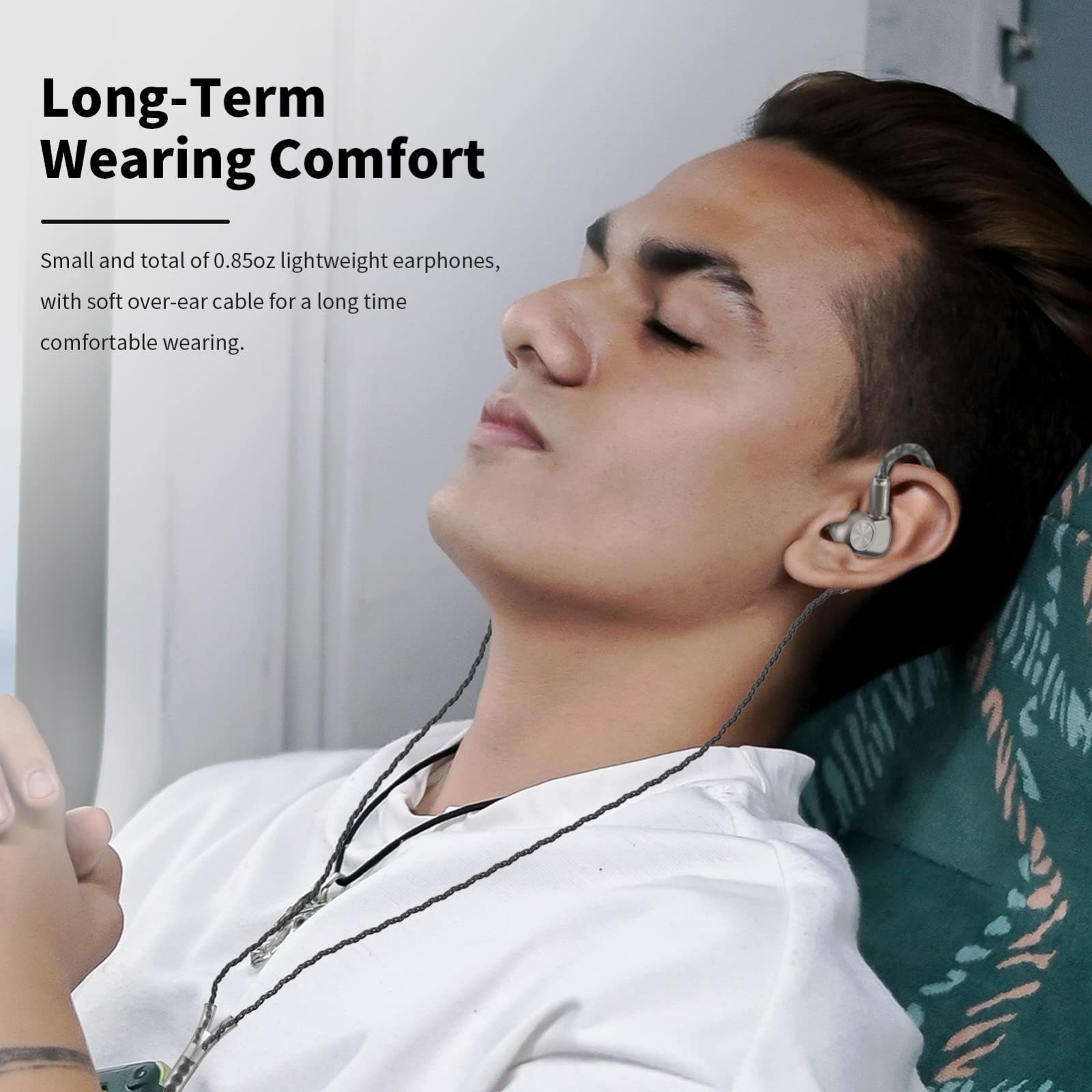 SoundMAGIC E90C Filaire Écouteurs avec Microphone Coaxial Double Pilote dans L'oreille Moniteur Casque HiFi Stéréo sur L'oreille Crochets Écouteurs avec Câble Amovible pour Musicien Audiophile