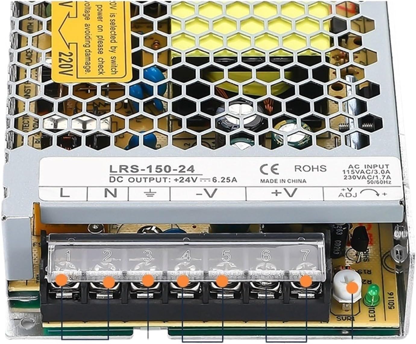LRS150 Switching Power Supply 150W Single Output AC/DC 5V 12V 15V 24V 36V 48V LRS-150-5 LRS-150-12 LRS-150-24(12V 12.5A)