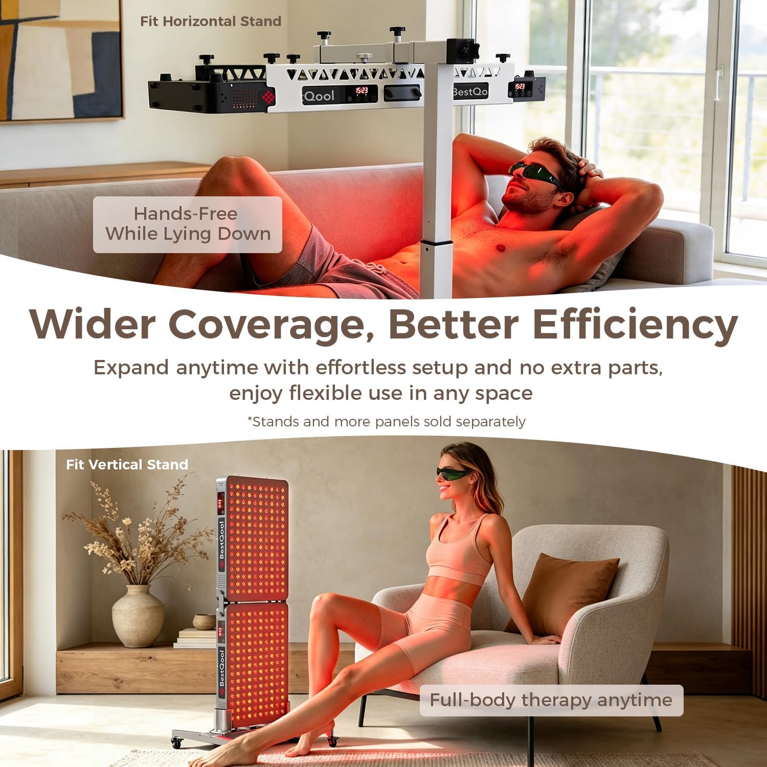 BestQool Red Light Therapy Device, 4 Wavelengths Full Body Near Infrared Red Light Therapy for Face, Elite Grade Dual Chip 150 LEDs, High Power Output Red Light Panel and Infrared Light Lamp. 250W.