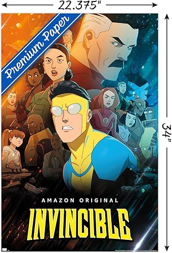 Miniatura 3 de Trends International Invincible - Póster de pared de hoja del grupo uno, 22.375 x 34 pulgadas, paquete de póster y montaje prémium