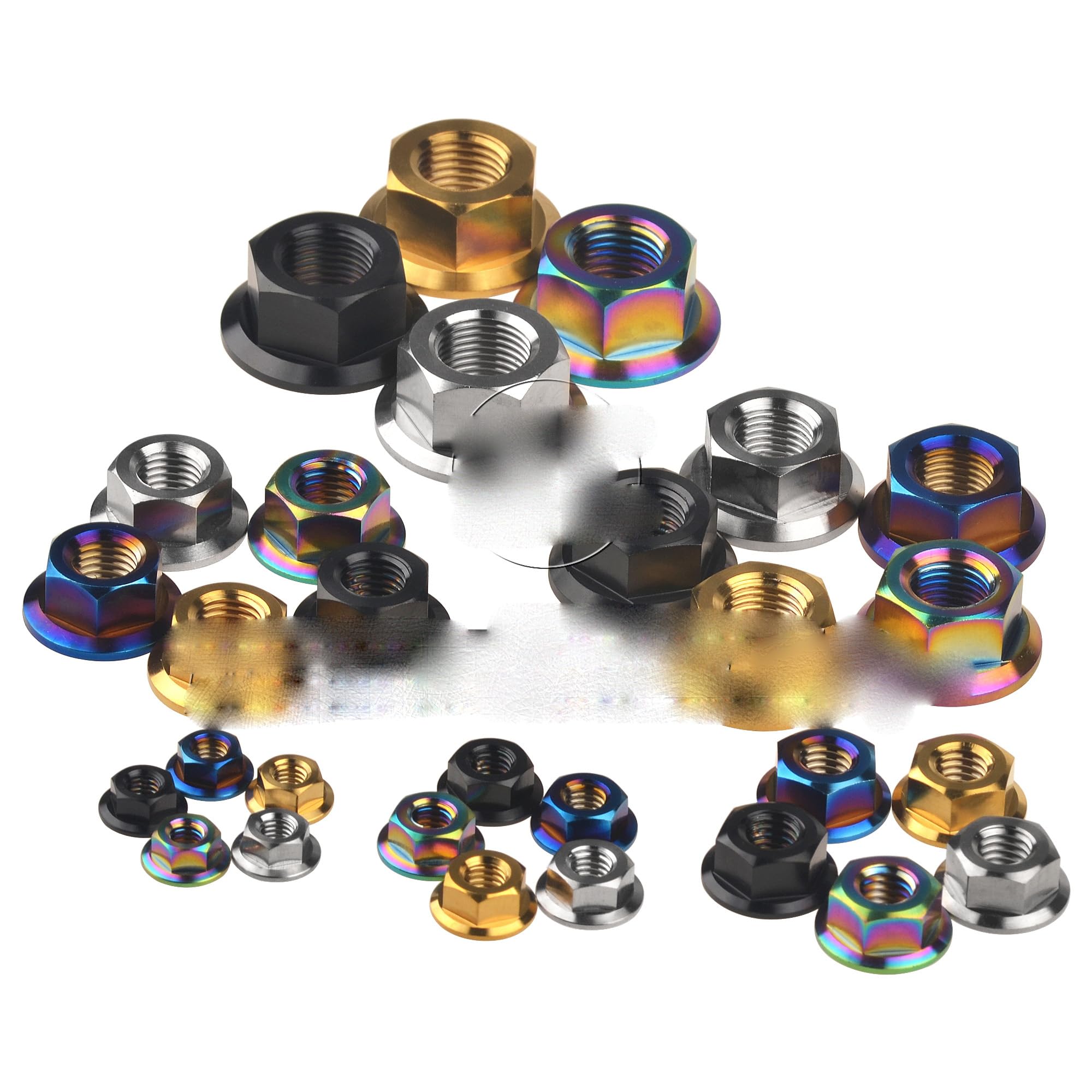 Titanium 12-Point Flange Head Nuts - M5 M6 M8 M10 M12 Metric Nuts For Motorcycles