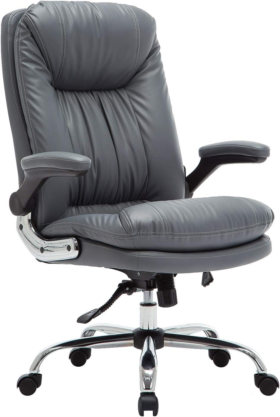 Buy B2c2b High Back Ergonomic Home Office Chair Leather Computer Executive Desk Chair Modern Racing Chair Adjustable With Flip Up Arms Lumbar Support 300lbs Gray Online In Indonesia B07t8j8jq9