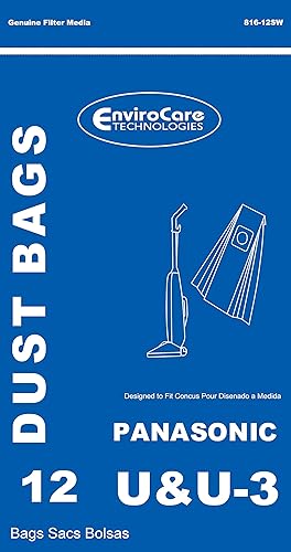 Miniatura 2 de EnviroCare Bolsas de repuesto para aspiradora hechas para adaptarse a montantes Panasonic tipo U / U3. Paquete de 12