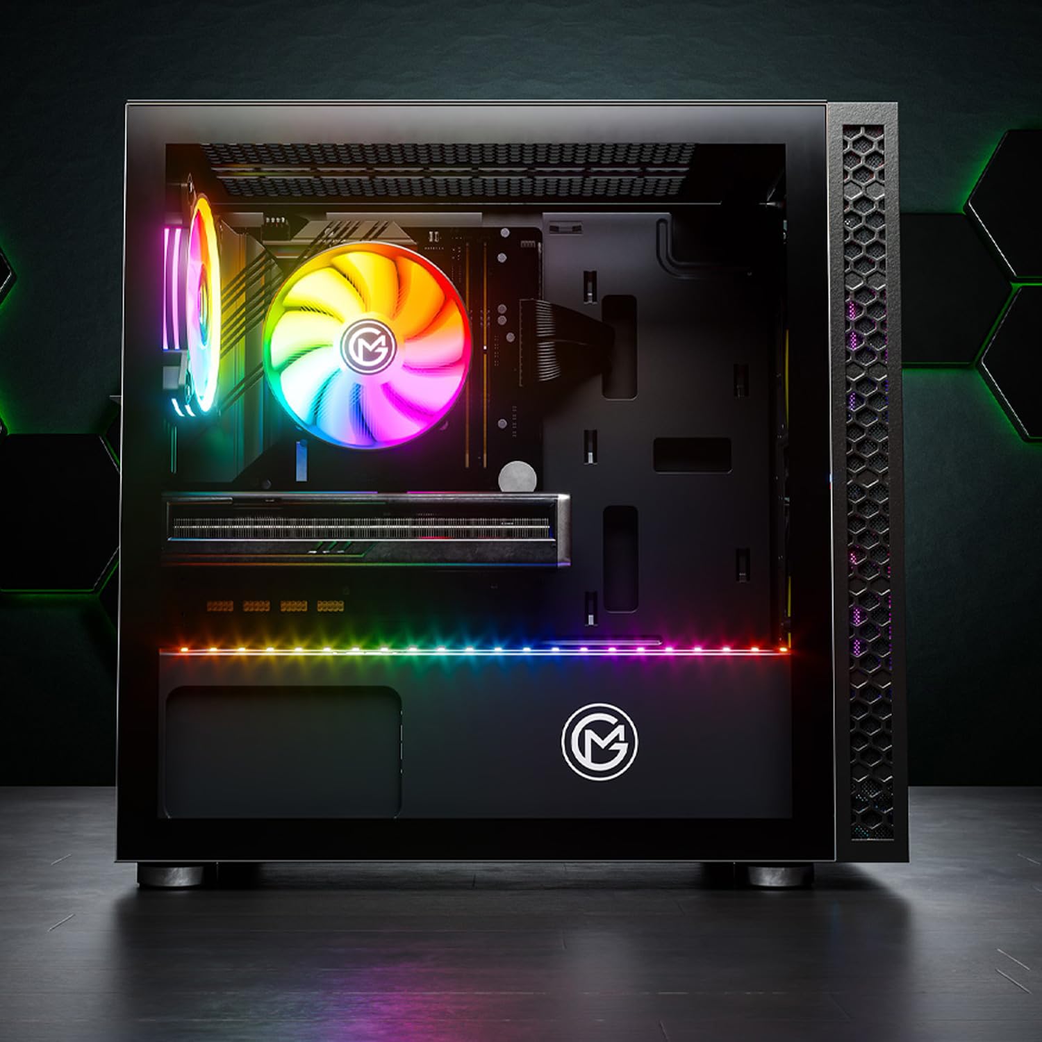 GameMachines Nova, mATX PC Gaming Gehäuse, inklusive 3 A-RGB Lüfter