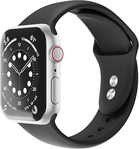 Sinjimoru Correa de silicona para Apple Watch, compatible con Apple Watch de 1.496 in, 1.575 in, 1.614 in, 1.654 in, 1.732 in, 1.772 in, 1.929 in,