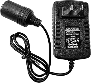 AC to DC Converter, 2A 24W Car Cigarette Lighter Socket Adapter Power Supply Transformer, 100-240V to 12V AC/DC Converter Portable Vehicle Power Supply Adapter for Inflator
