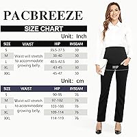 Vista 8 de PACBREEZE Pantalones de maternidad para mujer, para el trabajo, embarazo, casual, elásticos, rectos, con bolsillos