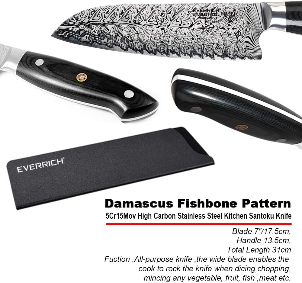 Best Cyber Deals 🔥 EVERRICH Professional Santoku Knife, Ultra Sharp High Carbon Stainless Steel Forged Short Bolster Culinary Cooking Knives Ergonomic Handle for Cutting Vegetable, Chopping Meat, 7 Inch Blade Up To 40% OFF EVERRICH Professional Santoku Knife, Ultra Sharp High Carbon Stainless Steel Forged Short Bolster Culinary Cooking Knives Ergonomic Handle for Cutting Vegetable, Chopping Meat, 7 Inch Blade